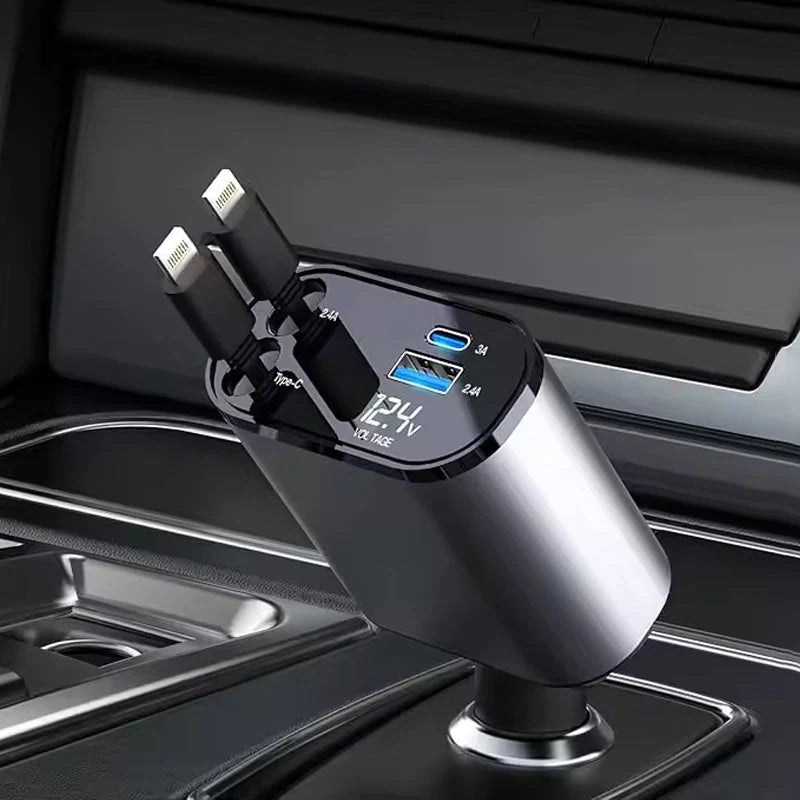 Retractable 4-in-1 Car Charger🔥🚗