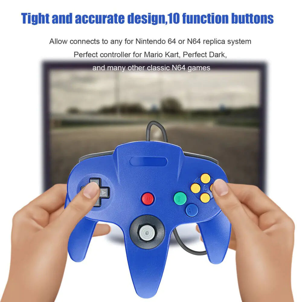 New Wired Controller Joystick Compatible With Nintendo 64 N64 Video Game Console