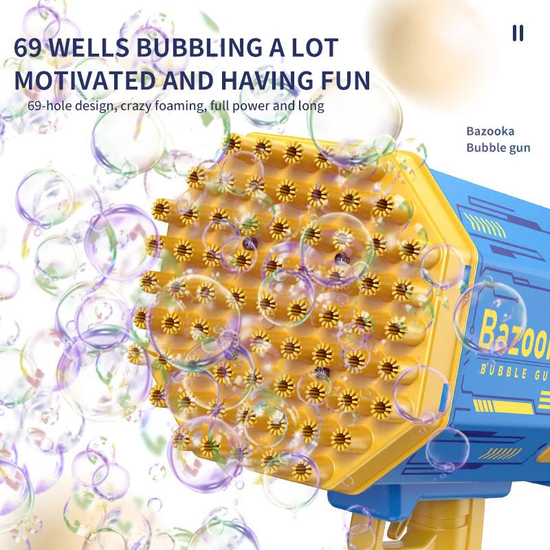 Electric 40-Hole Rocket Bubble Gun – Automatic Bubble Blaster for Kids