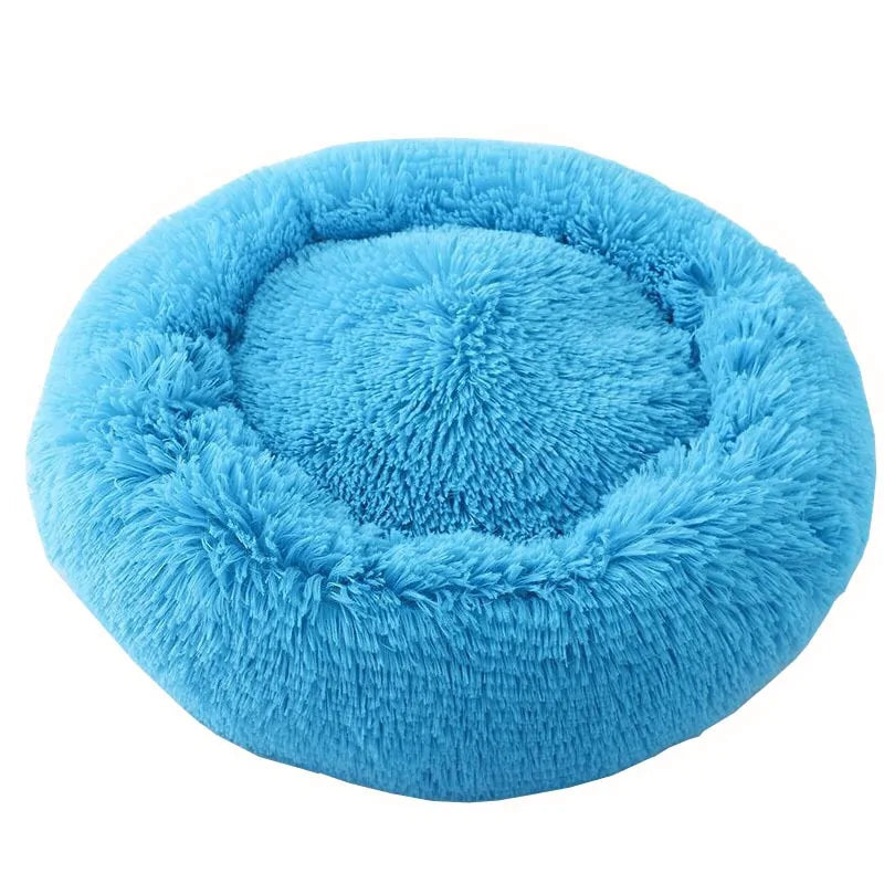 Long Plush Super Soft Round Pet Bed