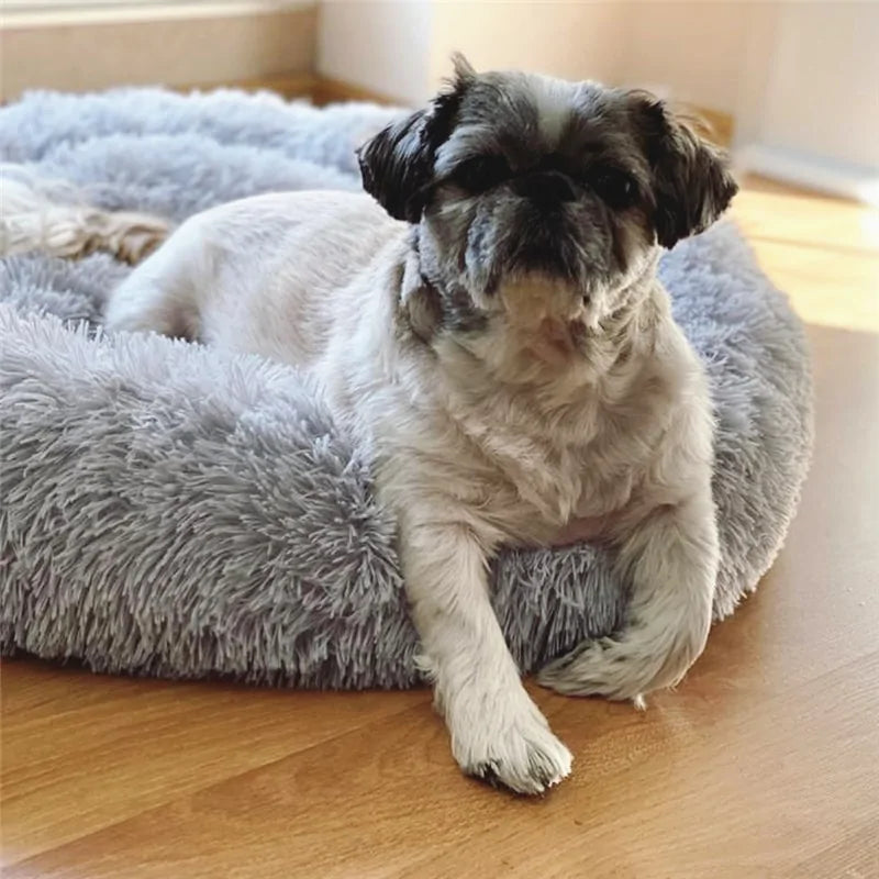 Long Plush Super Soft Round Pet Bed